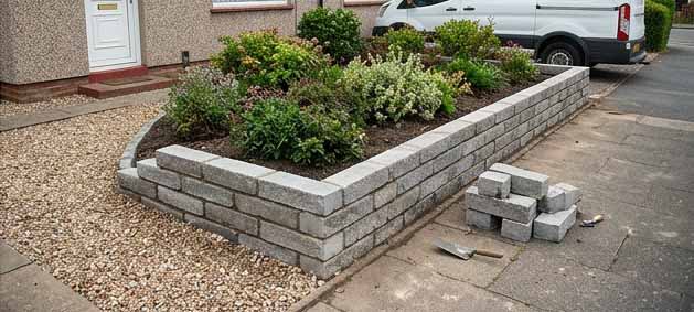 Garden border planting and landscaping