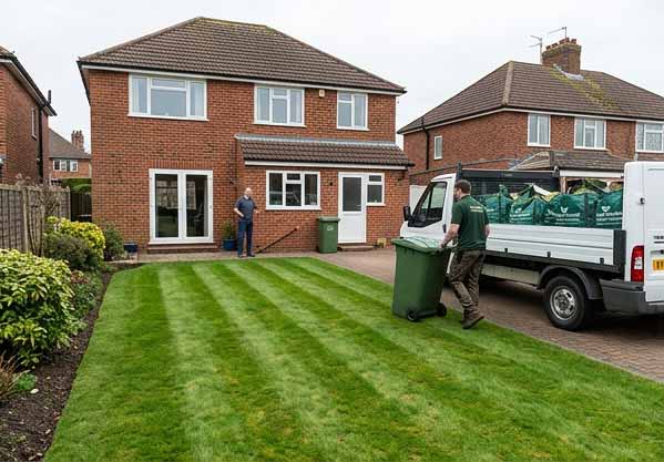 Lawn mowing — pristine green stripes